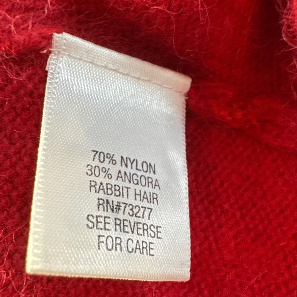 APT 9 Red Cardigan Sweater Women's Large Gem Buttons Angora Blend Cozy Casual - Picture 7 of 10